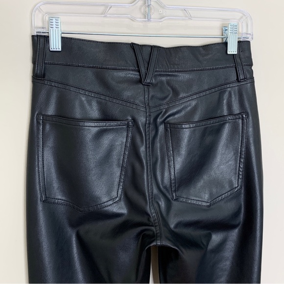 Veronica Beard Beverly Vegan Leather High Rise Skinny Flare Pant *Black* Sz 26 - Picture 9 of 16